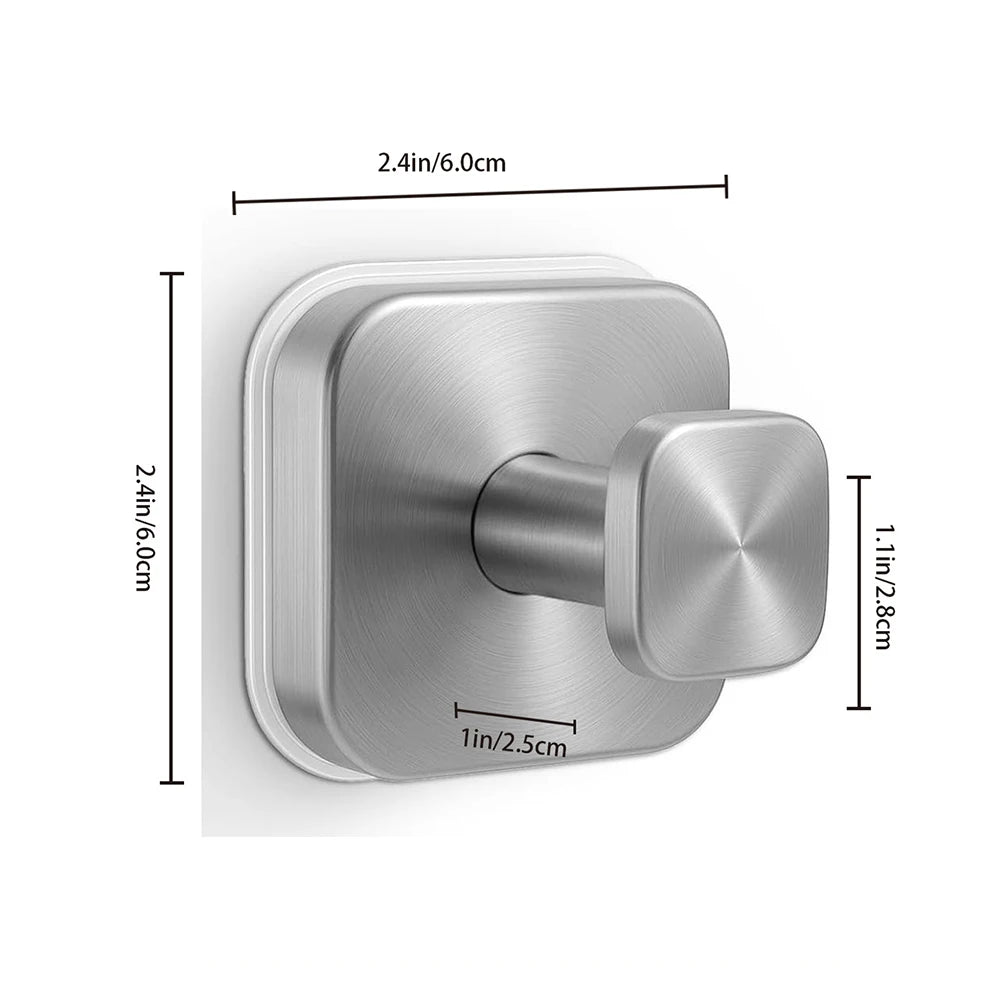 4pcs Suction Cup Hooks Stainless Steel 6x6cm Strong Cohesive Hook For Reliably Supporting Hanging Towels, Bathrobes Oasis Select