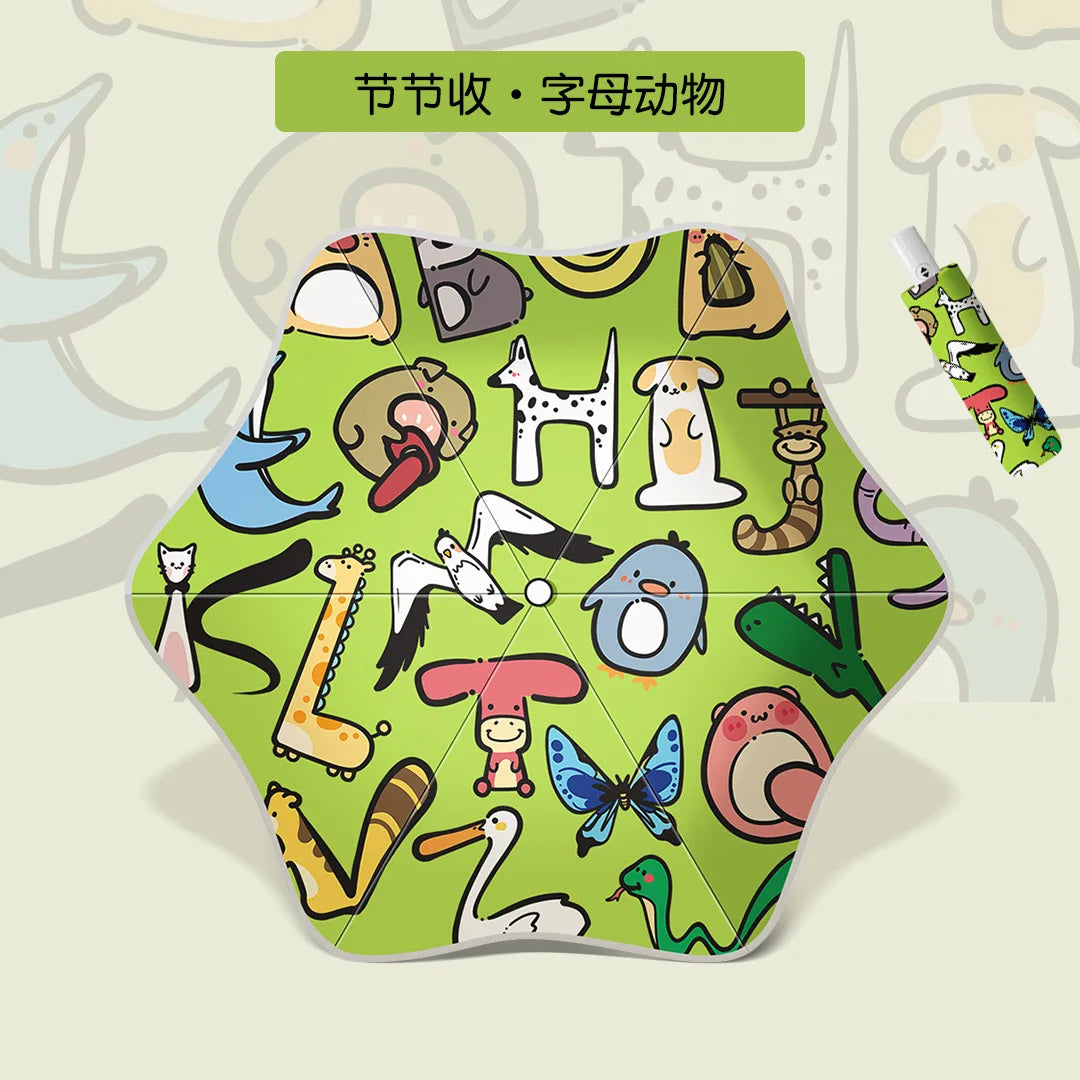 Folding Children's Umbrella Explosion-proof Anti-rebound Clear Umbrella Automatic Folding Sun Umbrella Oasis Select E