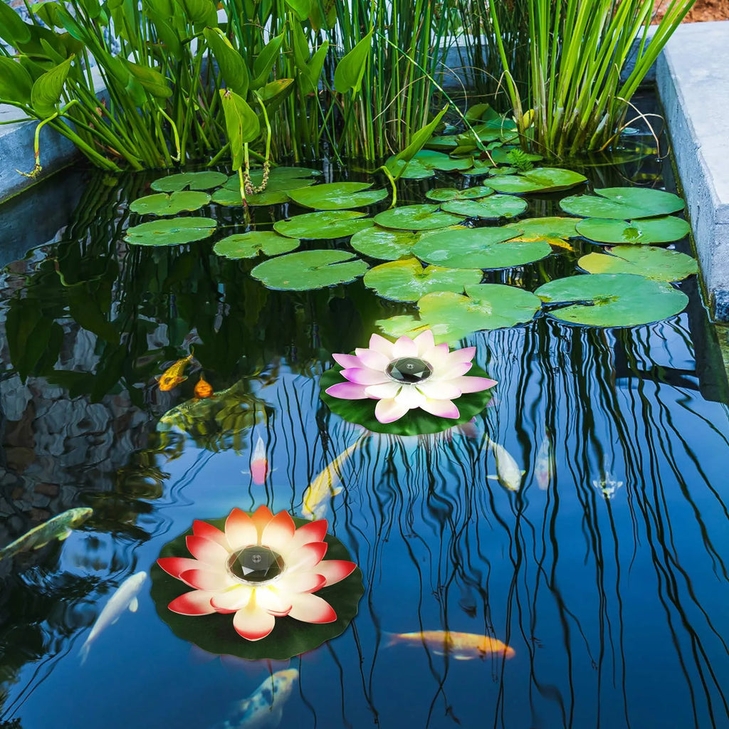 1pc Solar Floating Lotus Shape Water Surface Decor Fountain Decor Bird Bath Lotus Waterscape For Fish Tank Pool Pond Outdoor Gar Oasis Select