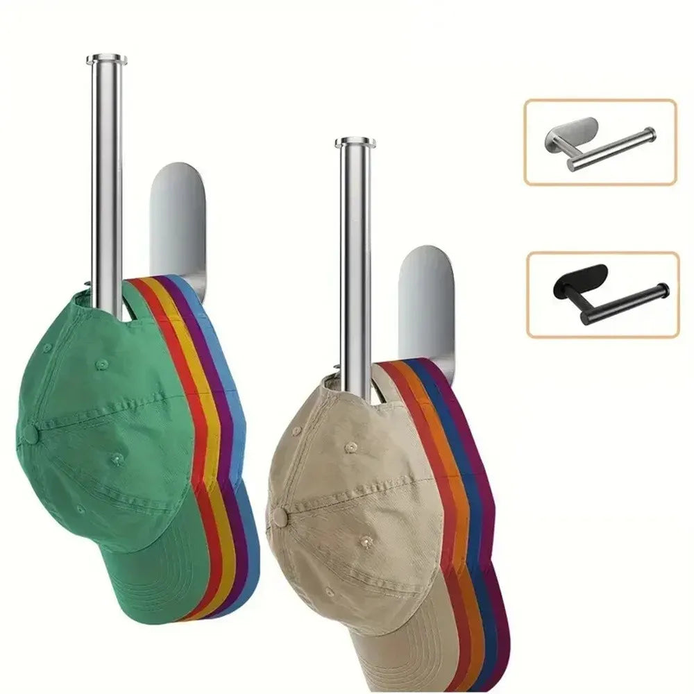 Punch-Free Stainless Steel Wall Hook | Hat & Cap Organizer