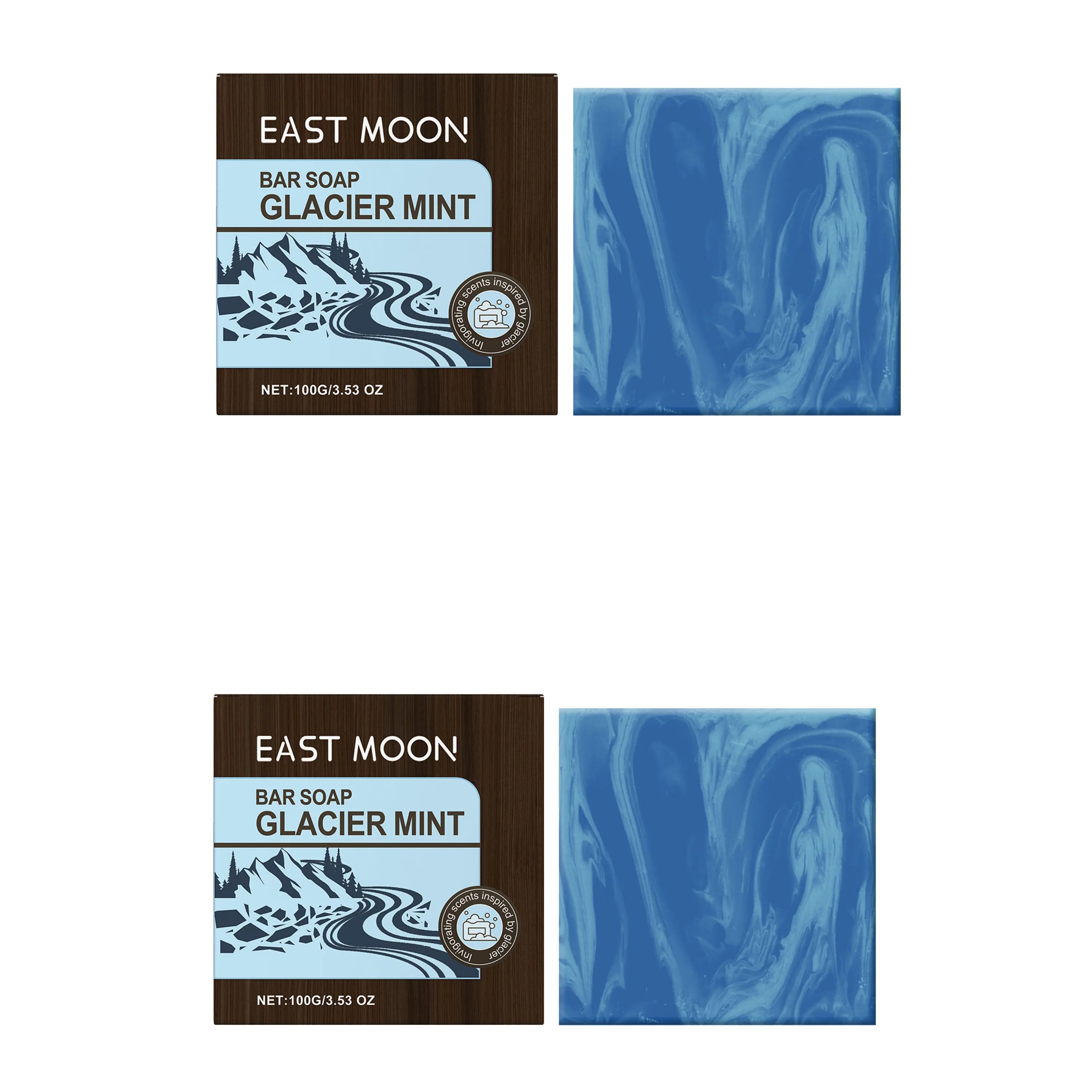 Glacier Cooling Mint Men's Bar Soap – Face & Body Cleanser Men's Bar Soap Oasis Select 2pc
