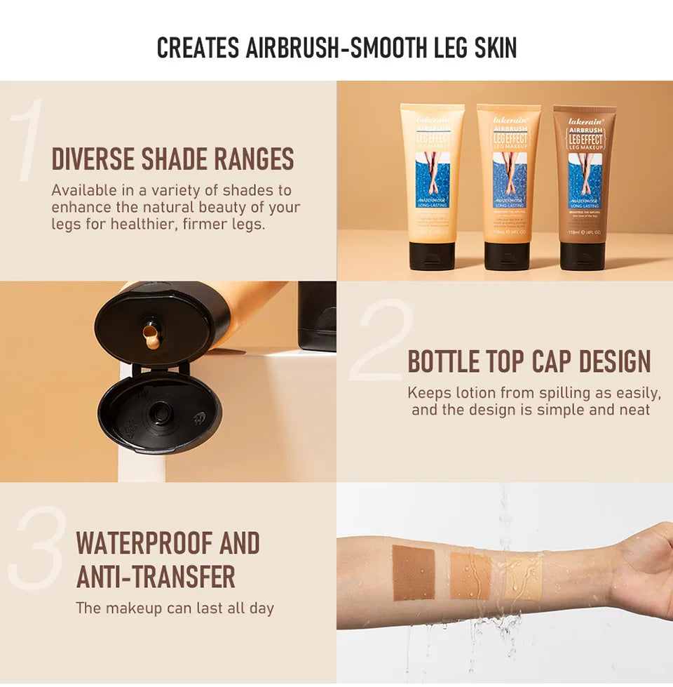 118mlLeg Makeup Concealer Cream, Moisturizing Lightweight Skin Brightener, Even Tone Leg Body Cosmetics Oasis Select