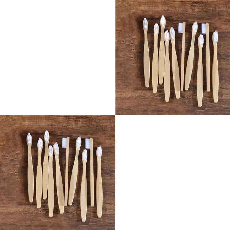10/20pcs Soft Toothbrush Bristles Bamboo Toothbrush Eco Friendly Childrens Toothbrushes Biodegradable Oral Care Tooth Brush Oasis Select 20pcs White