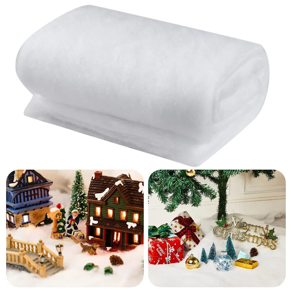 Artificial Christmas Snow Blanket – Fluffy Reusable Winter Mat