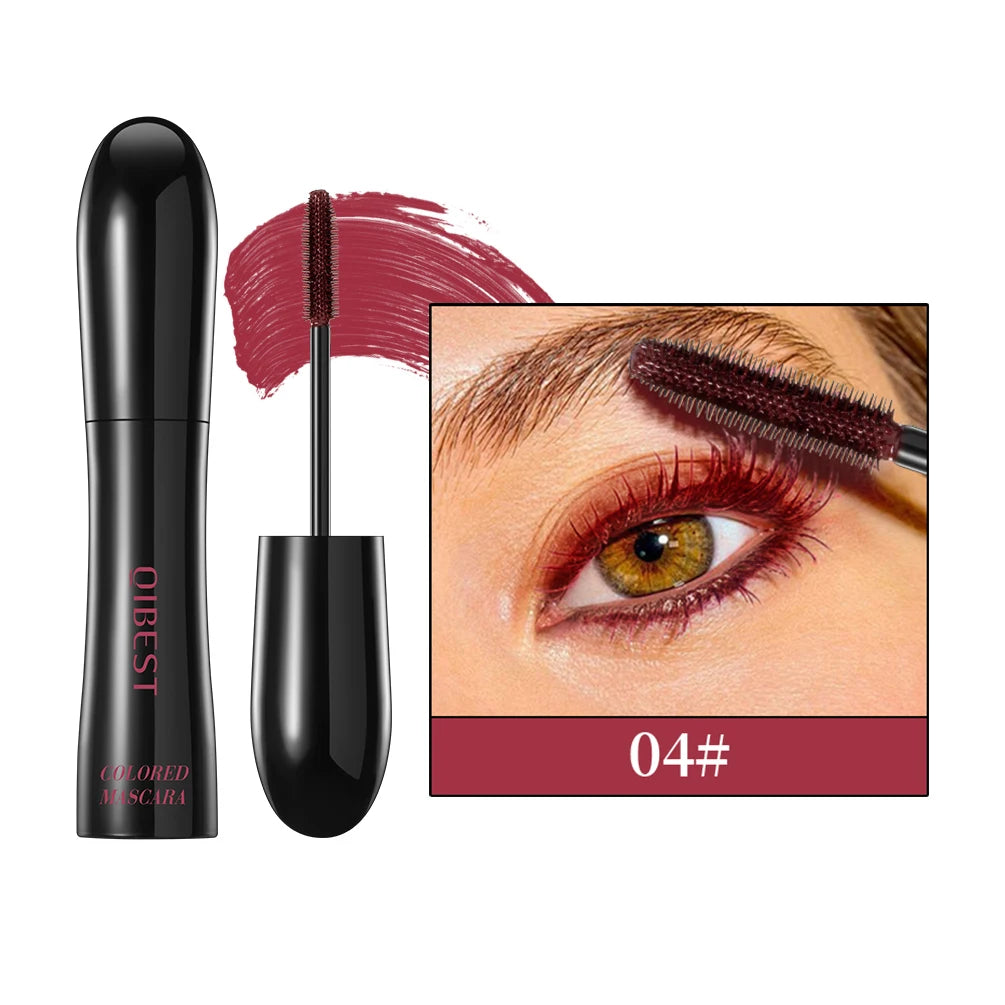 QIBEST 4D Silk Fiber Mascara – Waterproof & Colorful Lashes
