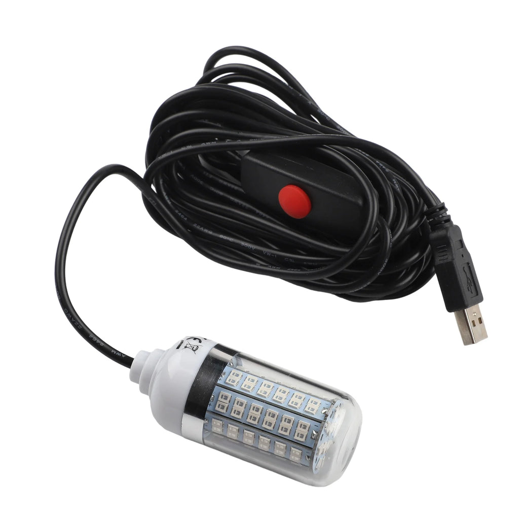 5V Underwater Fish Lure Lamp Green/white/blue/warm Light USB LED Fish Finder Light With 5m Line Raft For Night Fishing Parts Oasis Select