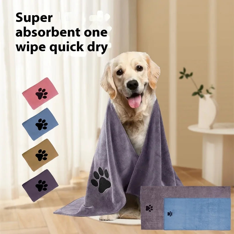 Ultra-Fast Drying Thickened Microfiber Pet Bath Towel Pad | Super Absorbent Dog & Cat Bath Towel for Quick Drying After Bathing Oasis Select
