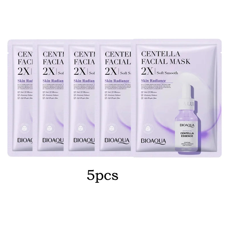 BIOAQUA Centella Collagen Sheet Mask 20Pcs Hyaluronic Acid Hydrating Moisturizing Brightening Daily Skin Care for Dry Skin Women Oasis Select CENTELLA ASIATICA