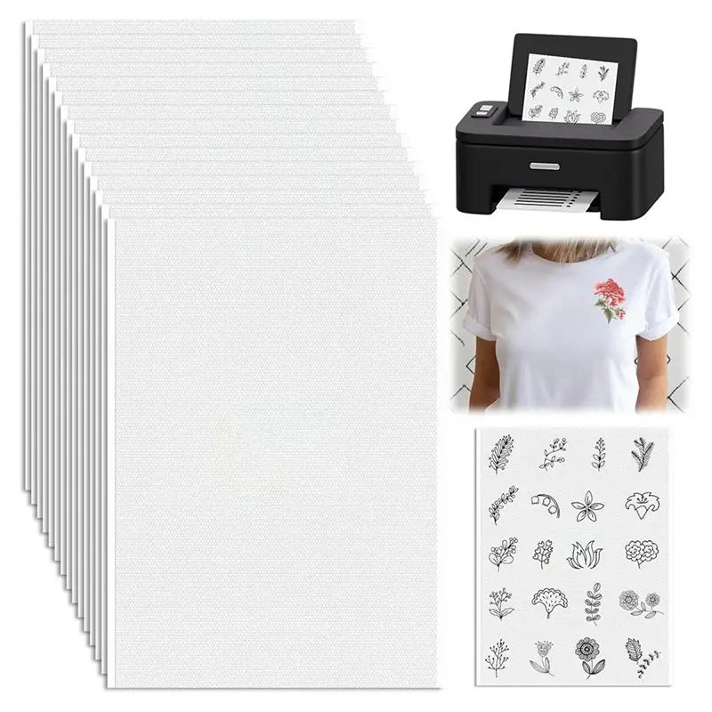 LIKE WISH 15PCS A4 Water-Soluble Self-Adhesive Embroidery Stabilizer - Printable, For Hand And Machine Embroidery,For DIY Projec Oasis Select White