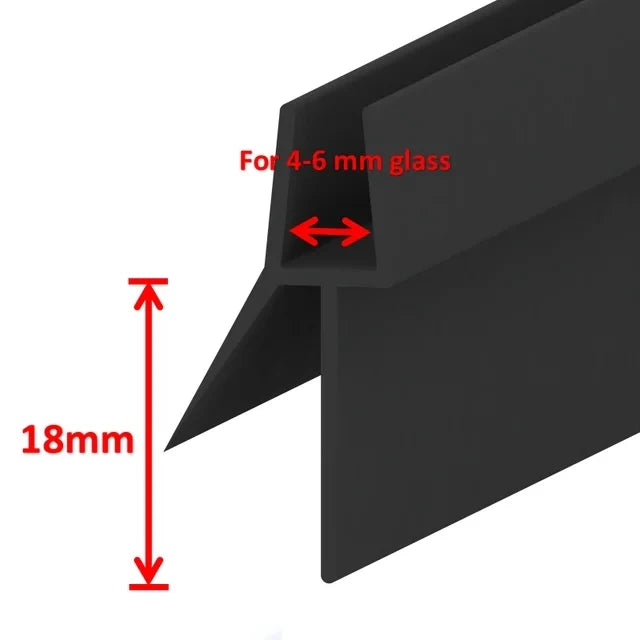 4-6mm Up to 30mm Gap Bath Shower Screen Door Seal Strip Weatherstrip Seal Shower Door Seal Water Deflector Bathroom Accessories Oasis Select 18mm Gap B 1pcs 50cm For 4-6mm glass