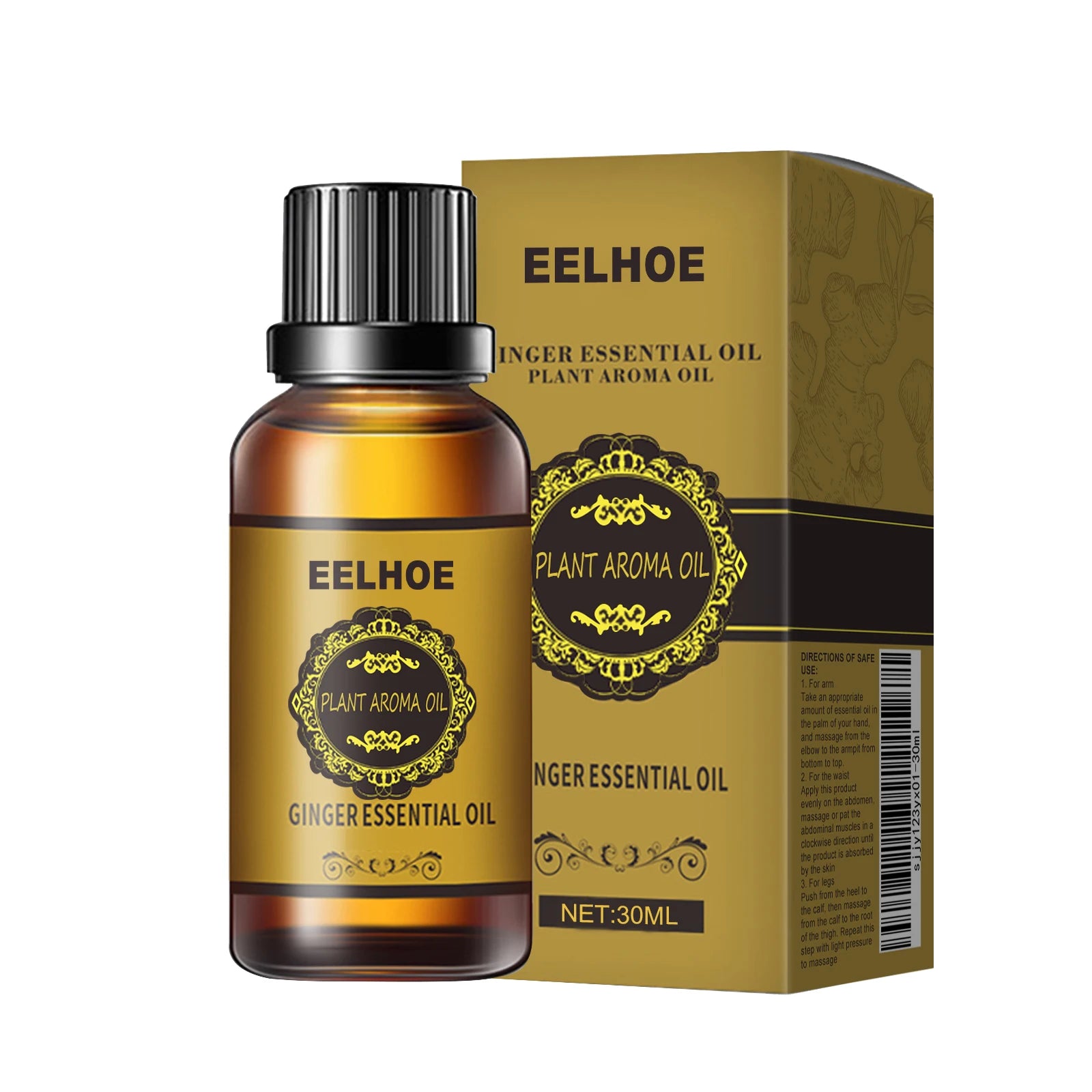 Ginger Essential Oil Slimming Body Massage Natural Fat Burning AntiCellulite Waist Arms Legs Care Promote Metabolism Firming Oil Oasis Select 30ml Boxed