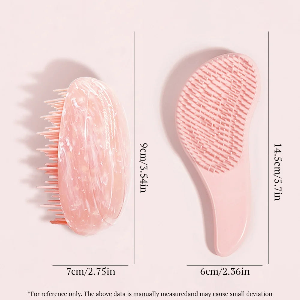 Marble Egg Comb & Air Cushion Brush Set | Detangling Hair Tools Hair Brush Comb Set Oasis Select 2SET