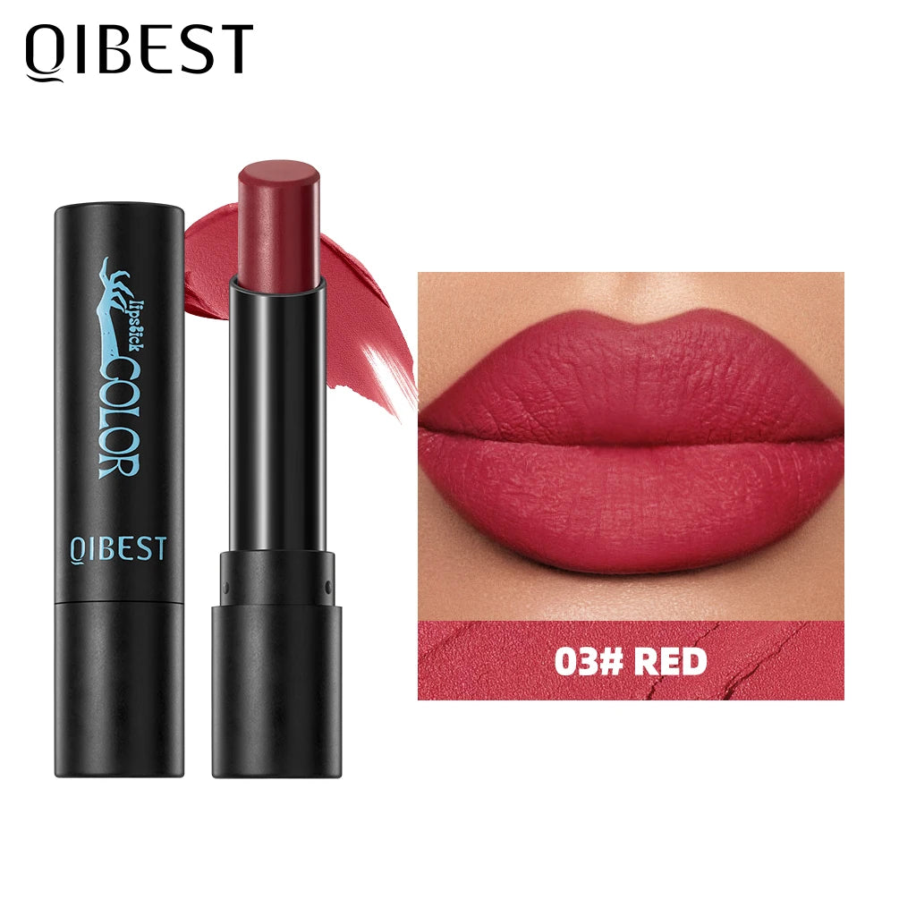 QIBEST Velvet Matte Lipstick – Long-Lasting Pigmented Lip Tint