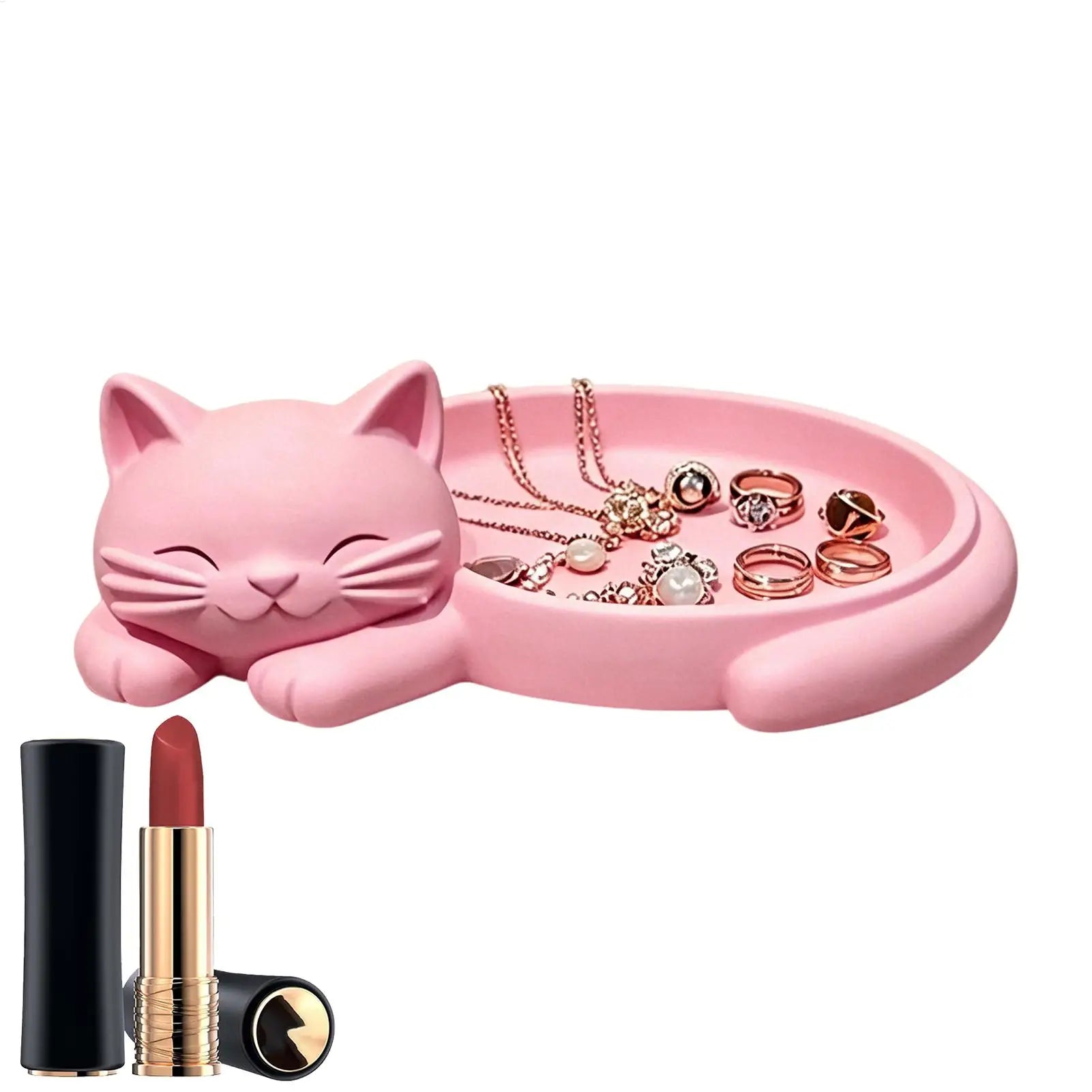Jewellery Tray Decorative Cat Shape Jewelry Storage Trinket Organizer Dish Trinket Tray Cat Shape Necklaces Storage Tray Oasis Select