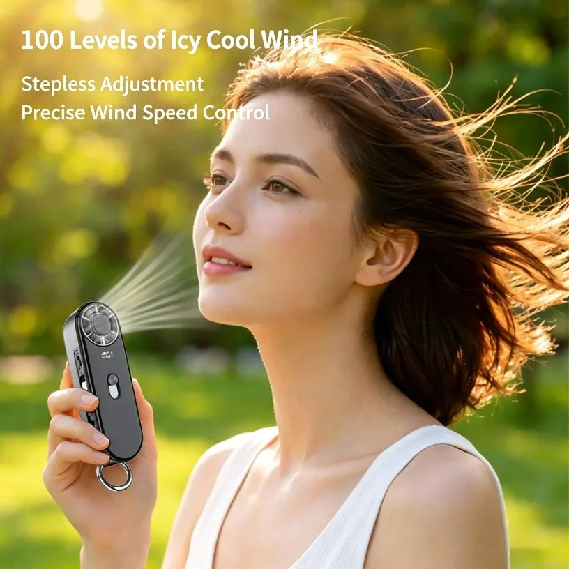 Portable Ice Cooling Fan 100 Speed 10000mAh Power Bank With Flashlight Aluminum Body Handheld Fan For Camping Commute Office Oasis Select