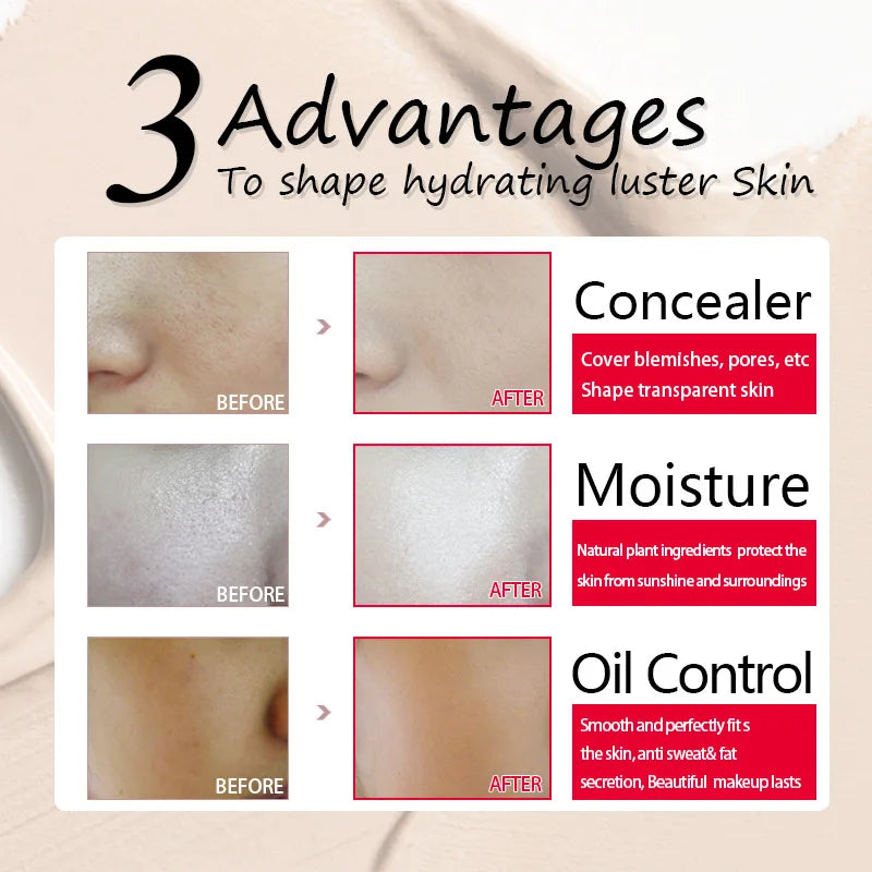 LAIKOU BB Cream Liquid Foundation – Full Coverage & Oil Control Liquid Foundation Oasis Select