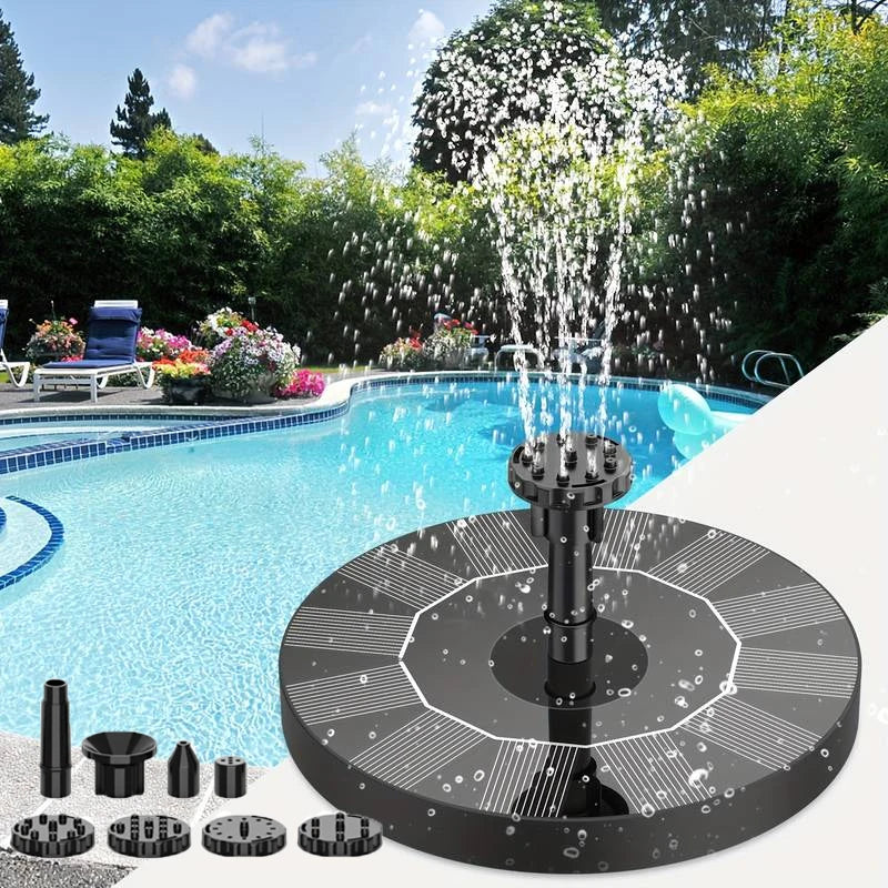Solar Fountain Pump 2.5W with 6Nozzles and 4ft Water Pipe,Solar Powered Pump for Bird Bath,Pond,Garden and Other Places Oasis Select