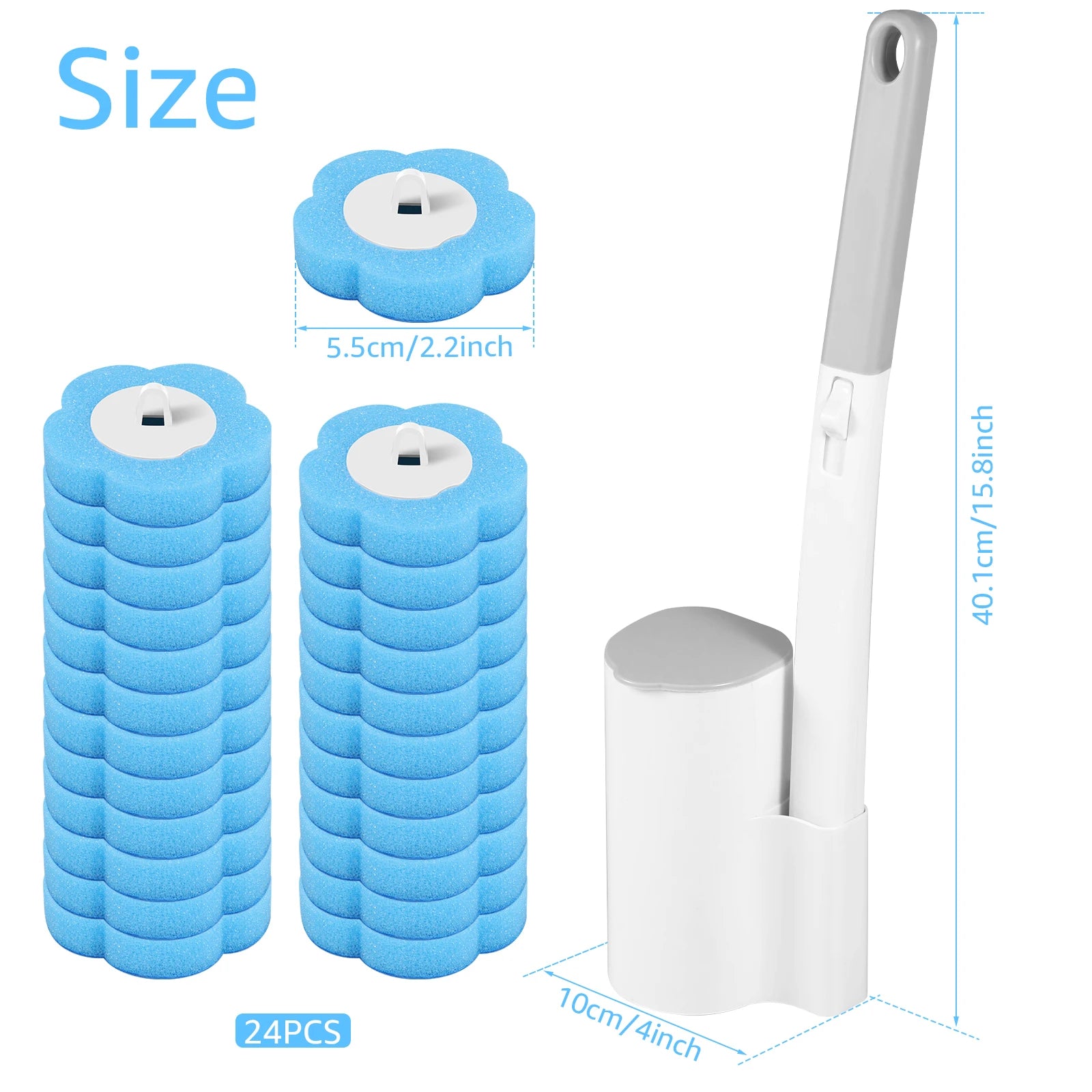 18/36Pcs Disposable Toilet Brush Wall Mounted Toilet Brush with Replacement Head Cleaning Set Home Bathroom WC Accessories Oasis Select A 1brush 24heads