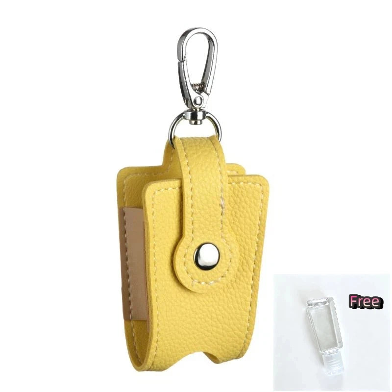 PU Leather Hand Holder With Metal Keychain Empty Refillable Bottle For Daily Commute Travel Outdoor Activities Oasis Select MR-01