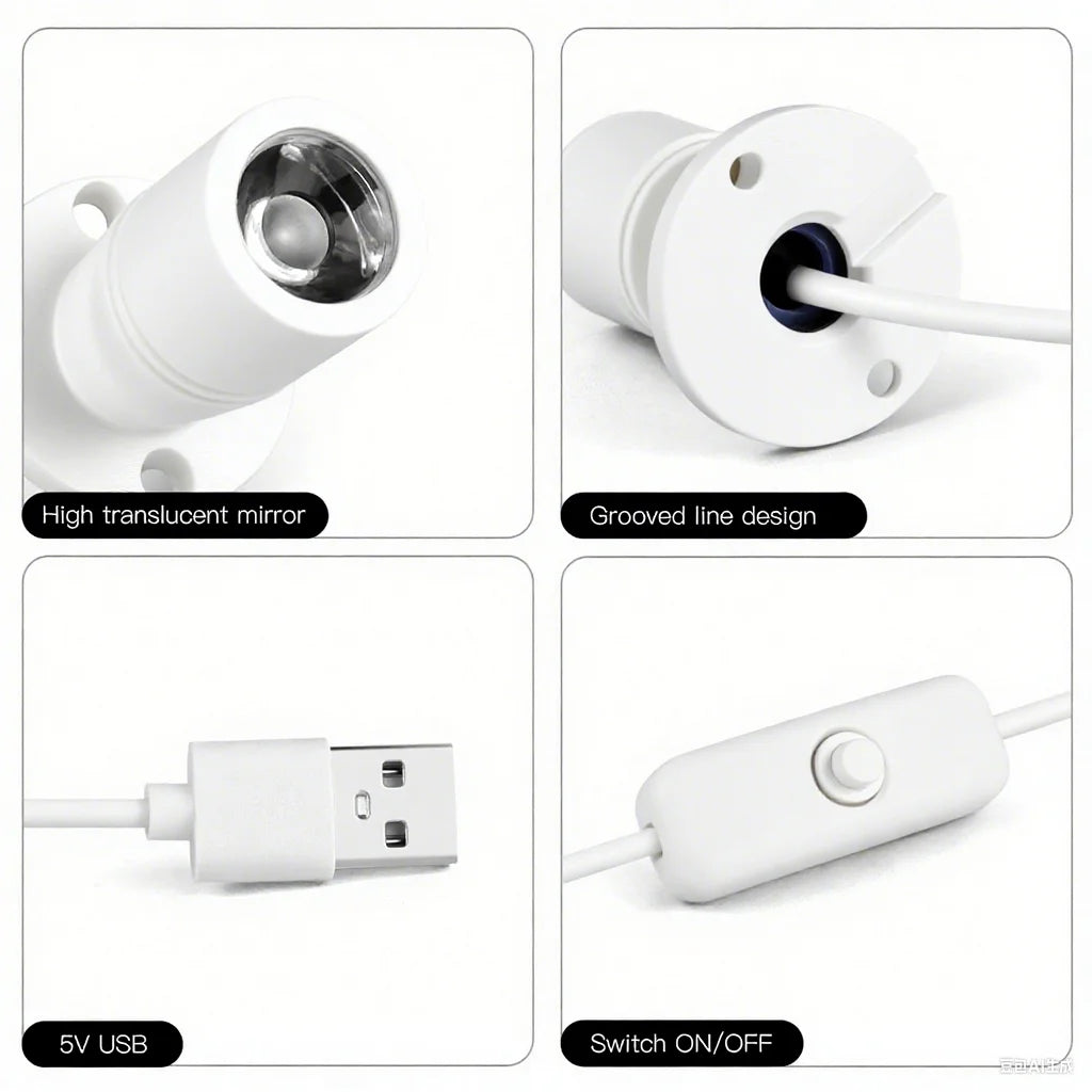 USB 5V 2-10pcs SpotLight Decor Lights for Wine Closet Anime Character Display Shelf Collectibles Souvenirs Cabinet Downlight Oasis Select