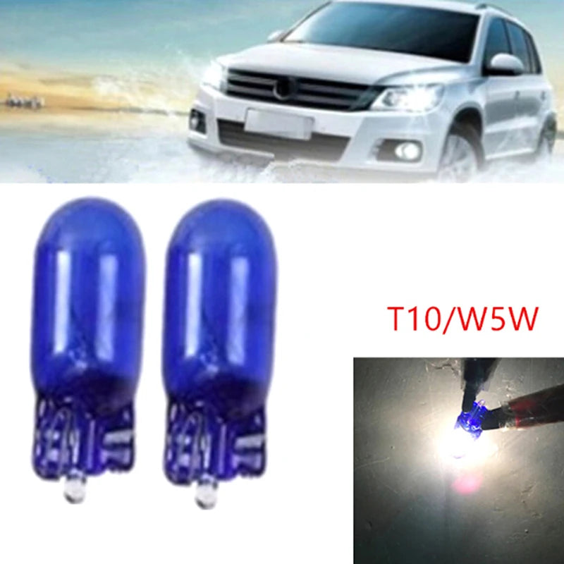 10Pcs Car Halogen W5W/T10 168 Wedges 12V 5W xenon Signal Lamp 6000K White Instrument Light Reading Light Clearance Lamp Oasis Select