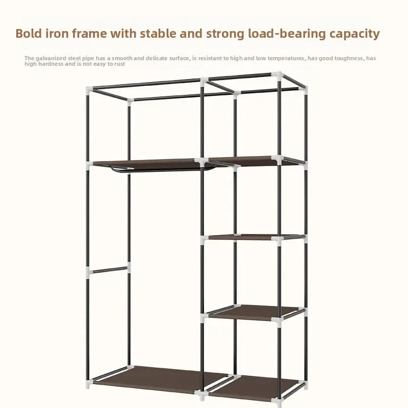 Multi-functional Spot Simple Wardrobe Bedroom Rental Home Home Hanger Storage Folding Storage Dust Cloth Wardrobe Durable Oasis Select
