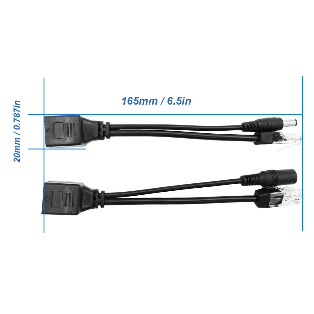 JIENUO POE Spliter Waterprrof With Video And Power Adapter Cable RJ45 12V-48V Supply Module Injector for IP Camera Extender Oasis Select