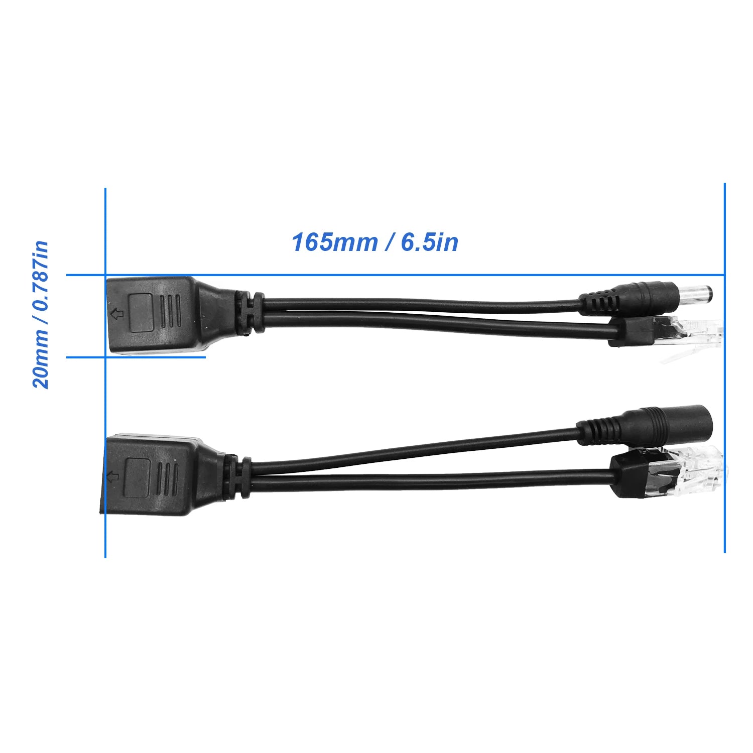 JIENUO POE Spliter Waterprrof With Video And Power Adapter Cable RJ45 12V-48V Supply Module Injector for IP Camera Extender Oasis Select