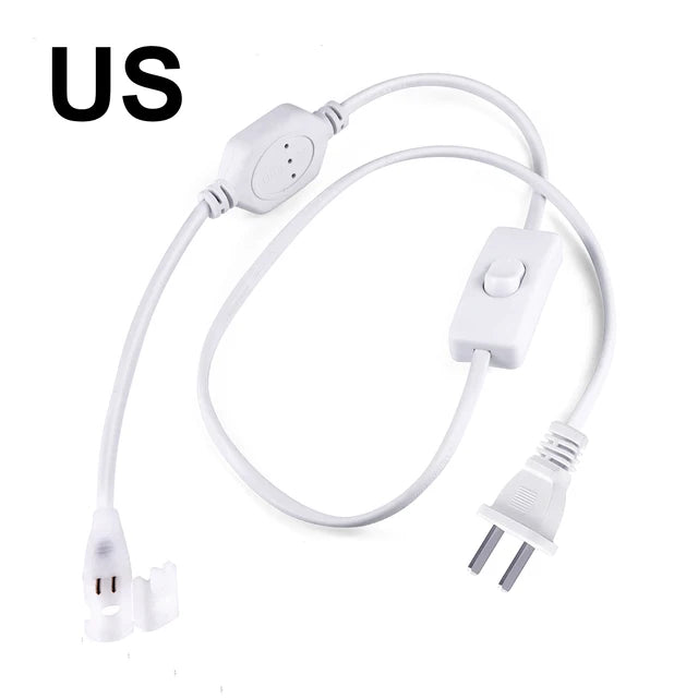 Power Plug with ON/OFF Switch For 220V 110V COB LED Strip Light,Free Soldering EU/US Power Plug Cable LED Light Accessory Oasis Select US Power Plug 110V