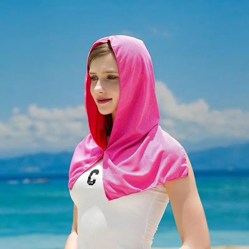 Quick Dry Cooling Sun Protection Hood Women Breathable Mesh Neck Face Outdoor Sports Sunshade Scarf Hat Oasis Select one size B