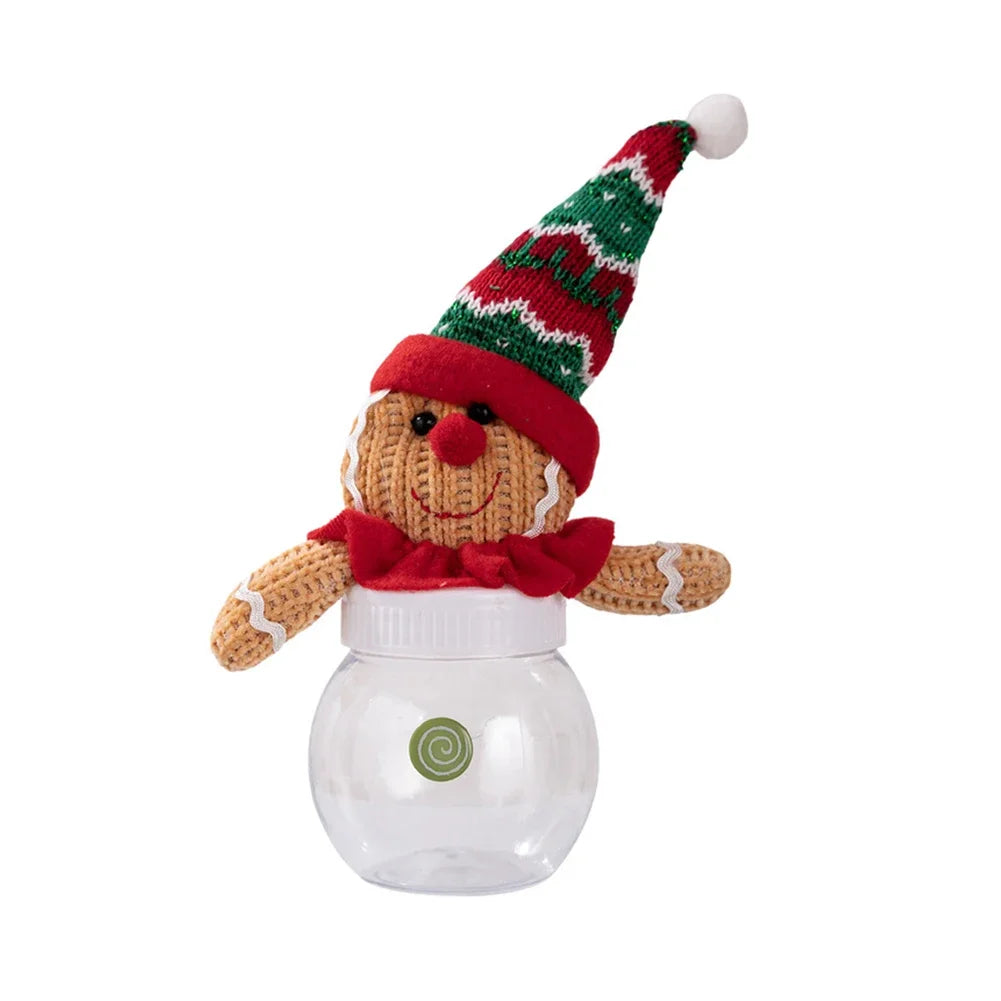 Seasonal Candy Jar with Biscuit Man Design for Treat Organization Clear Fabric and Plastic Build for Holiday Decoration Oasis Select A China Mainland