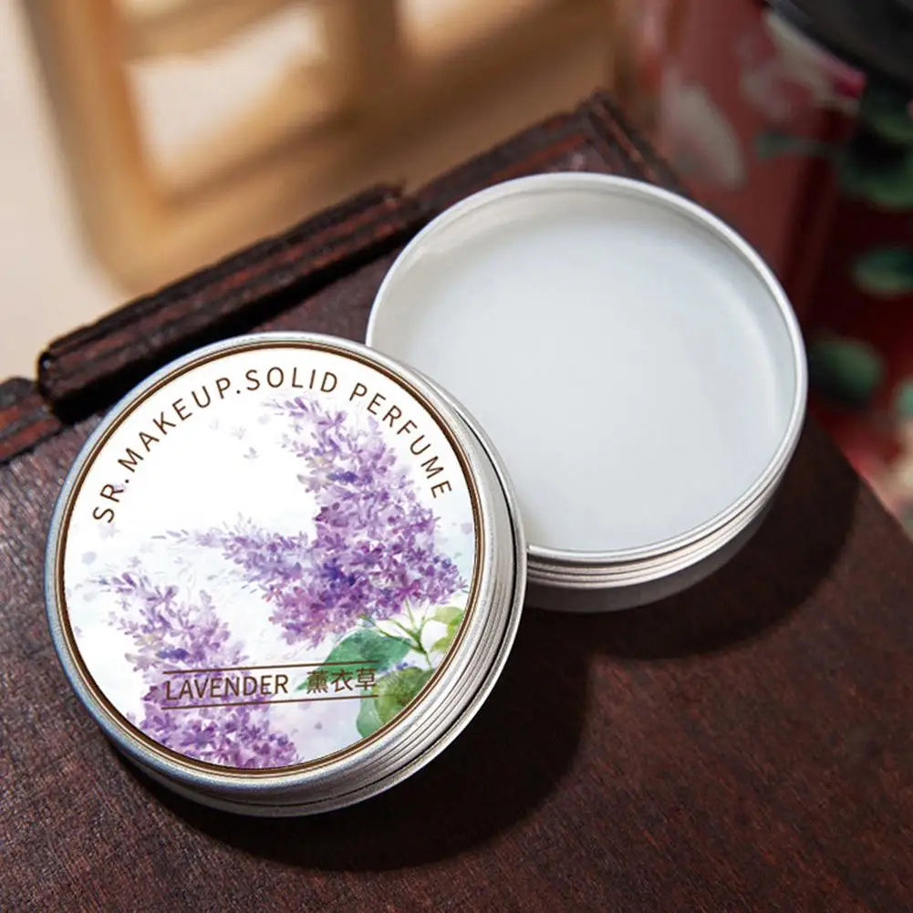 Lavender Solid Perfume for Women Portable Fresh Elegant Long-Lasting Body Balm Cream Plant Flower Aroma Deodorant Oasis Select