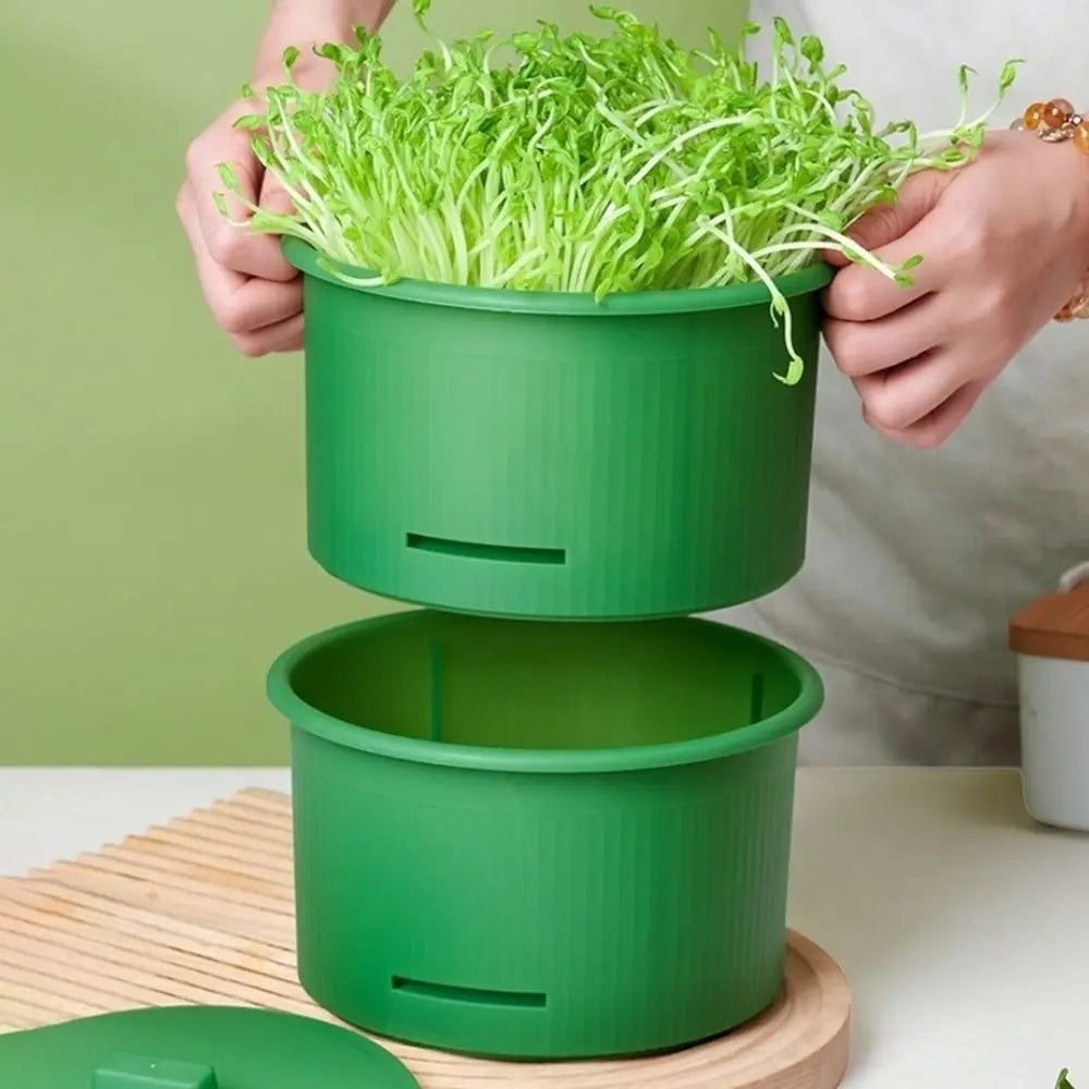 Plastic Bean Sprout Nursery Pots Ventilated Split Structure Healthy Food Sprouter Stackable Non Toxic Bean Sprout Grower Oasis Select