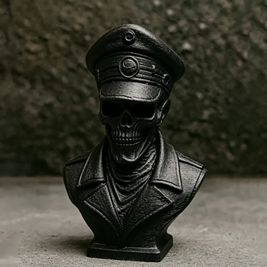 3D Printed Eternal Underworld Guardian Officer Statue Undead Warden Skeleton Figurine Gothic Desktop Collectible Decor Gifts Oasis Select black