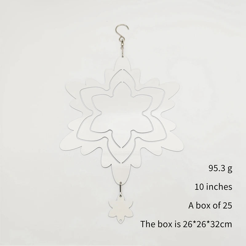 4 Pack 10 Inch Sublimation Wind Spinner Blanks DIY Function Wind Spinner Double Sided Wind Powered Kinetic Sculptures Oasis Select