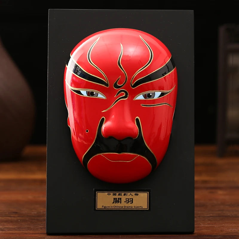 Peking Opera mask decoration Chinese style hot pot restaurant teahouse decoration Peking Opera mask relief pendant Oasis Select 6 20cm x 13cm