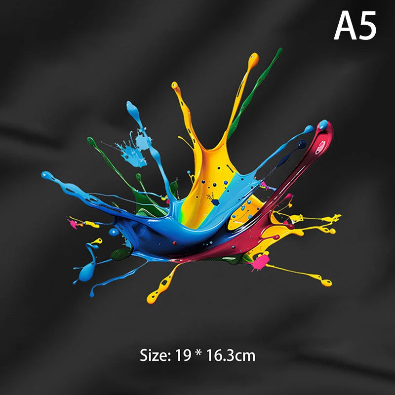Car Interior Stickers With Dopamine Coloured Fluid Paint Vinyl For Reflective Car Fuel Tank Window Decal Stickers Oasis Select A3-L
