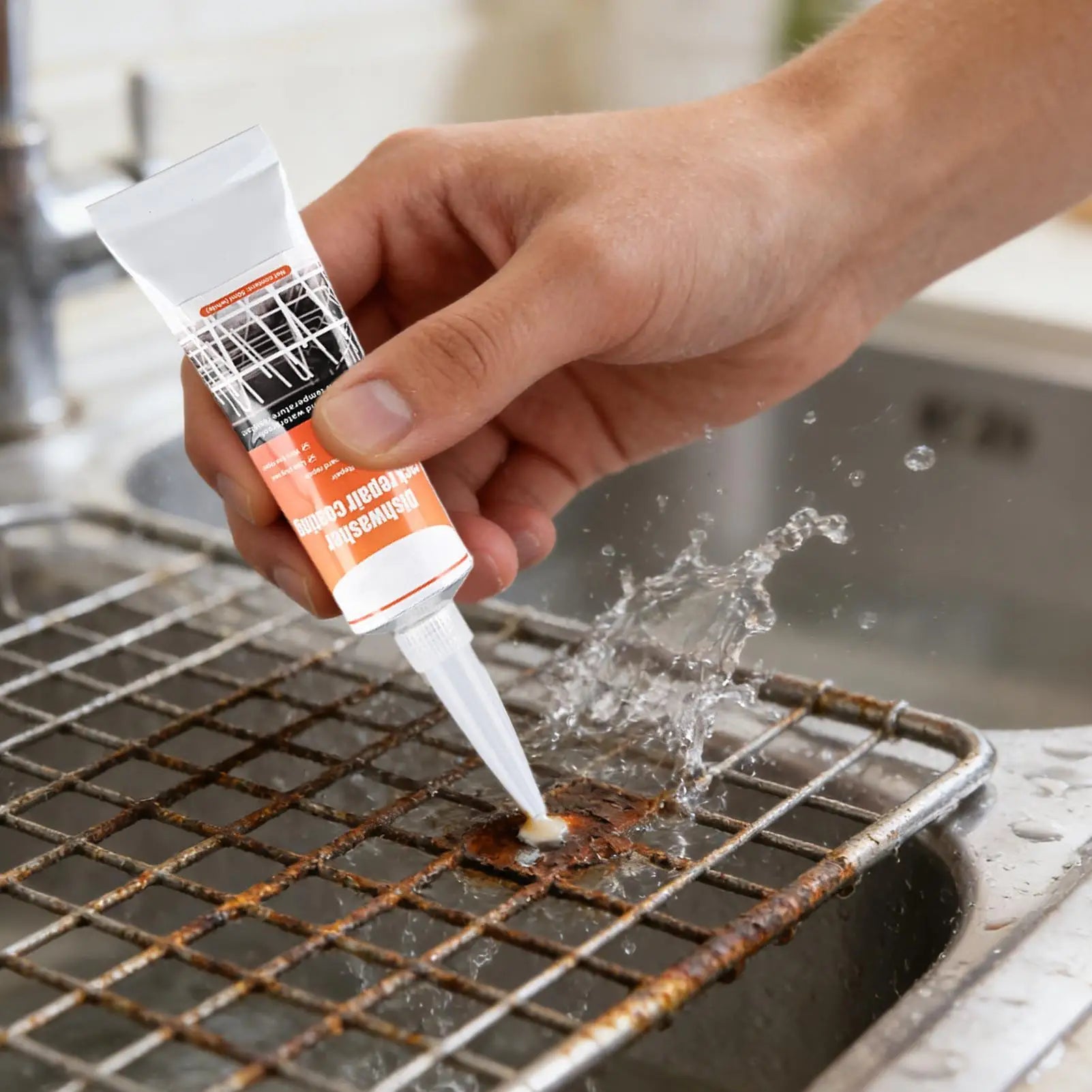 Dishwasher Rack Coating Repair Kit 50ml Long-Lasting Coating Gel with 2 Brushes Dishwasher Rack Repair Adhesive for Home Kitchen Oasis Select