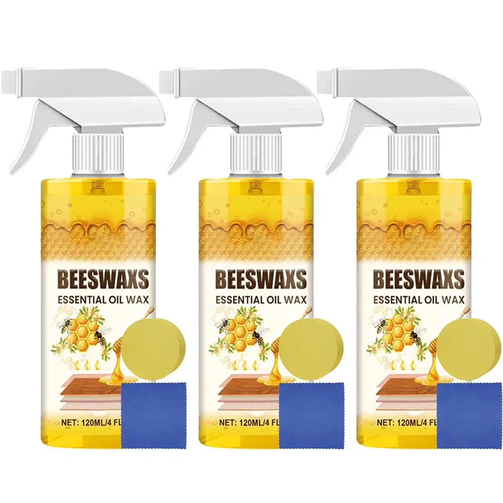 Wood Polishing Beeswax Spray Furniture Care Polishing Scratch Wear Repair Anti-Crack Long Lasting Protective Maintenance Spray Oasis Select 3PCS