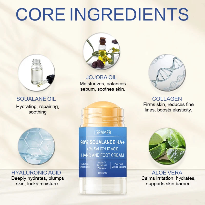 2% Salicylic Acid & 90% Squalane Foot & Hand Cream | LGRAMER