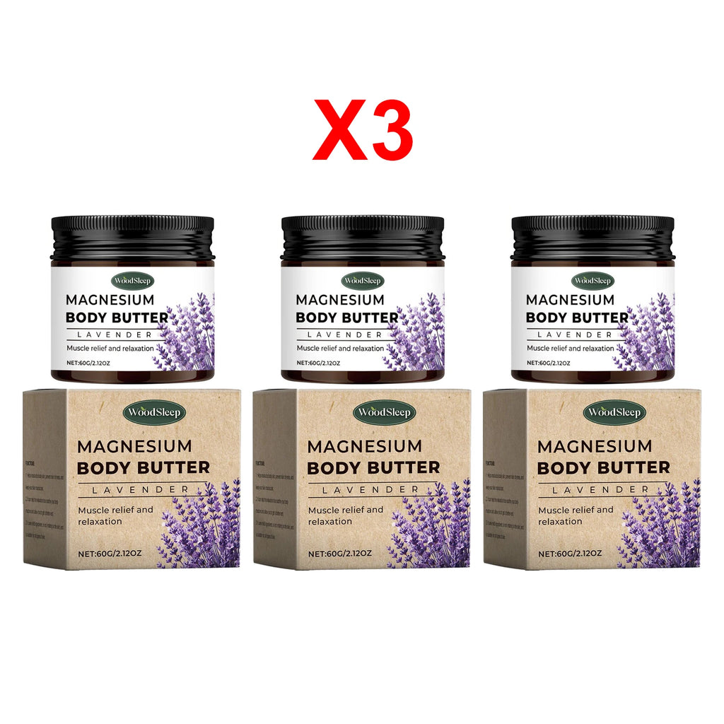 WOODSLEEP Magnesium Body Cream with Lavender – Muscle Relief Magnesium Body Cream Oasis Select 3PCS