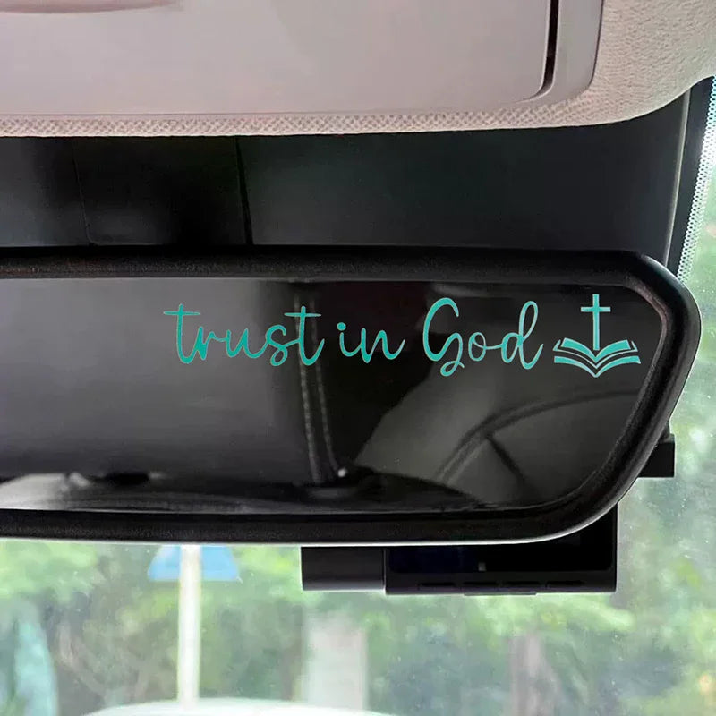 Trust In God Mirror Decal, Car Decals For Women, Faith Mirror Decal, Cute Vinyl Decal, Christian Car Mirror Decal, Religious Car Oasis Select