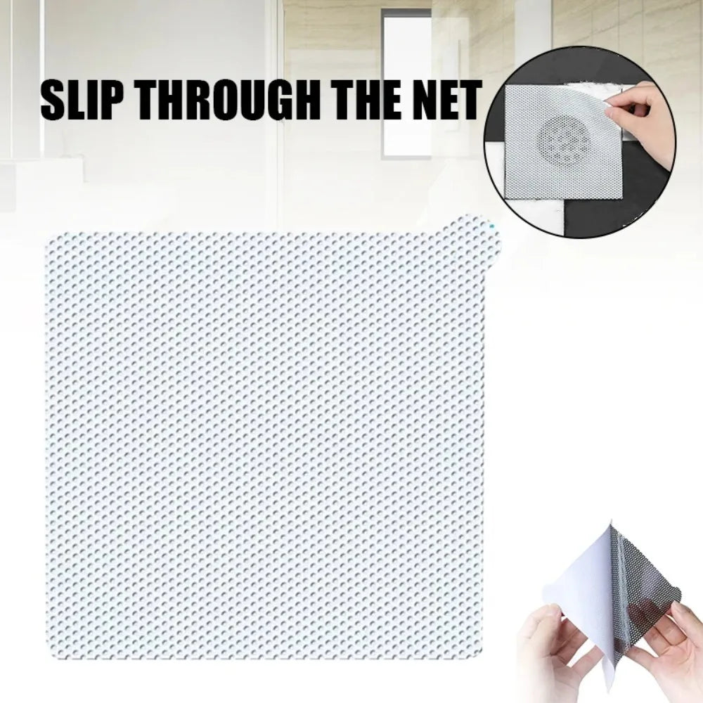 12pcs Mesh Floor Drain Sticker Waterproof Anti-Clogging Drain Hair Catcher Removable Floor Drain Patch Bathroom Oasis Select