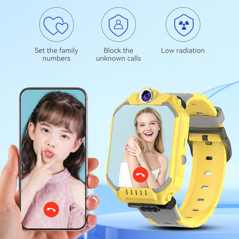 Children Smartwatch SOS Waterproof Smart Watches Students WIFI Positioning 4G Watch Kids Video Call 360 ° Rotating HD Camera Oasis Select