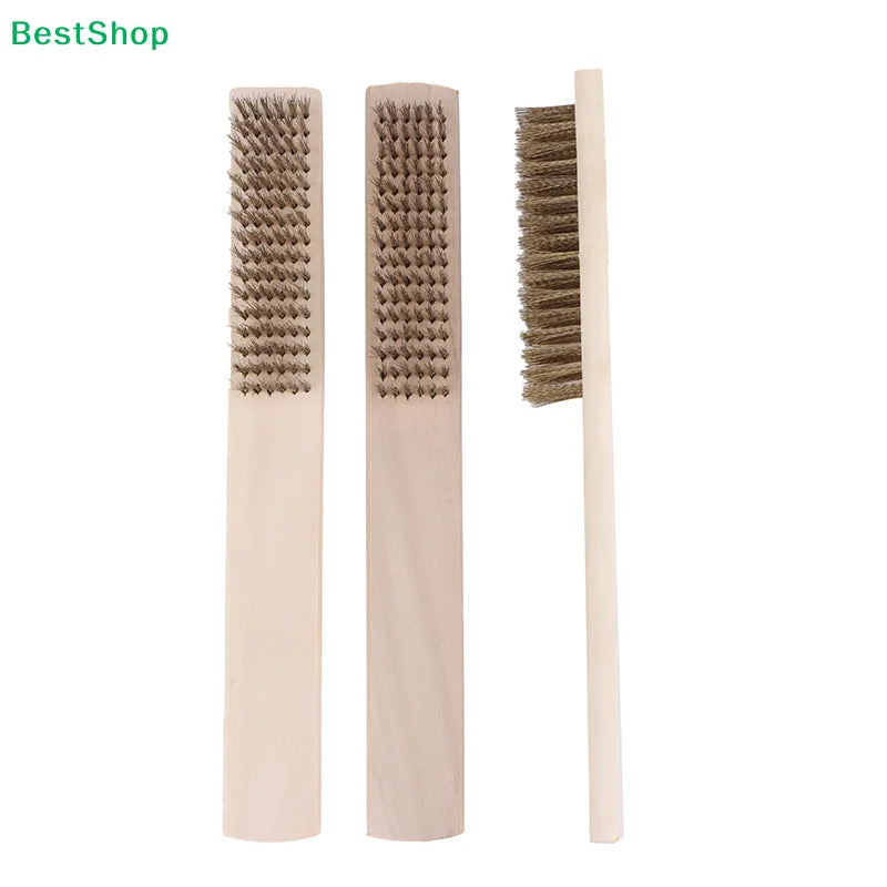 Wood Handle Brass Wire Brush – Polishing, Cleaning & Rust Removal