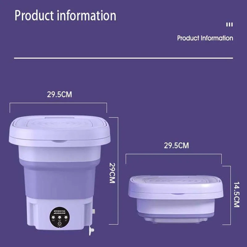 8L Foldable Washing Machine Portable Socks Underwear Panties Retractable Household Washing Machine 3 Models With Spinning Dry Oasis Select