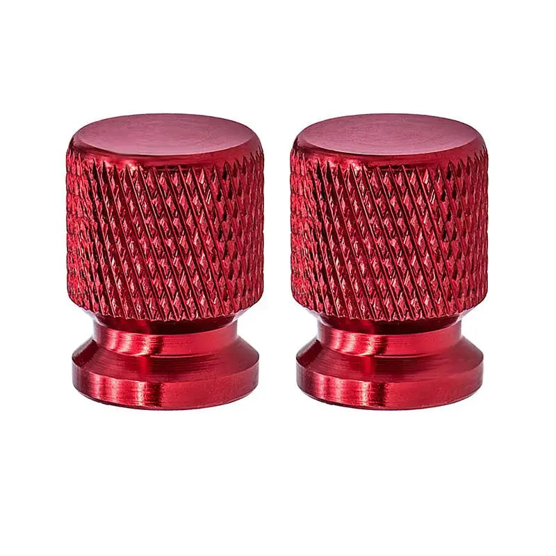Tire Valve Stem Caps, Anodized Aluminum Wheel Valve Covers Accessories, Universal For Cars, SUVs, Bikes, Trucks And Motorcycles Oasis Select Red