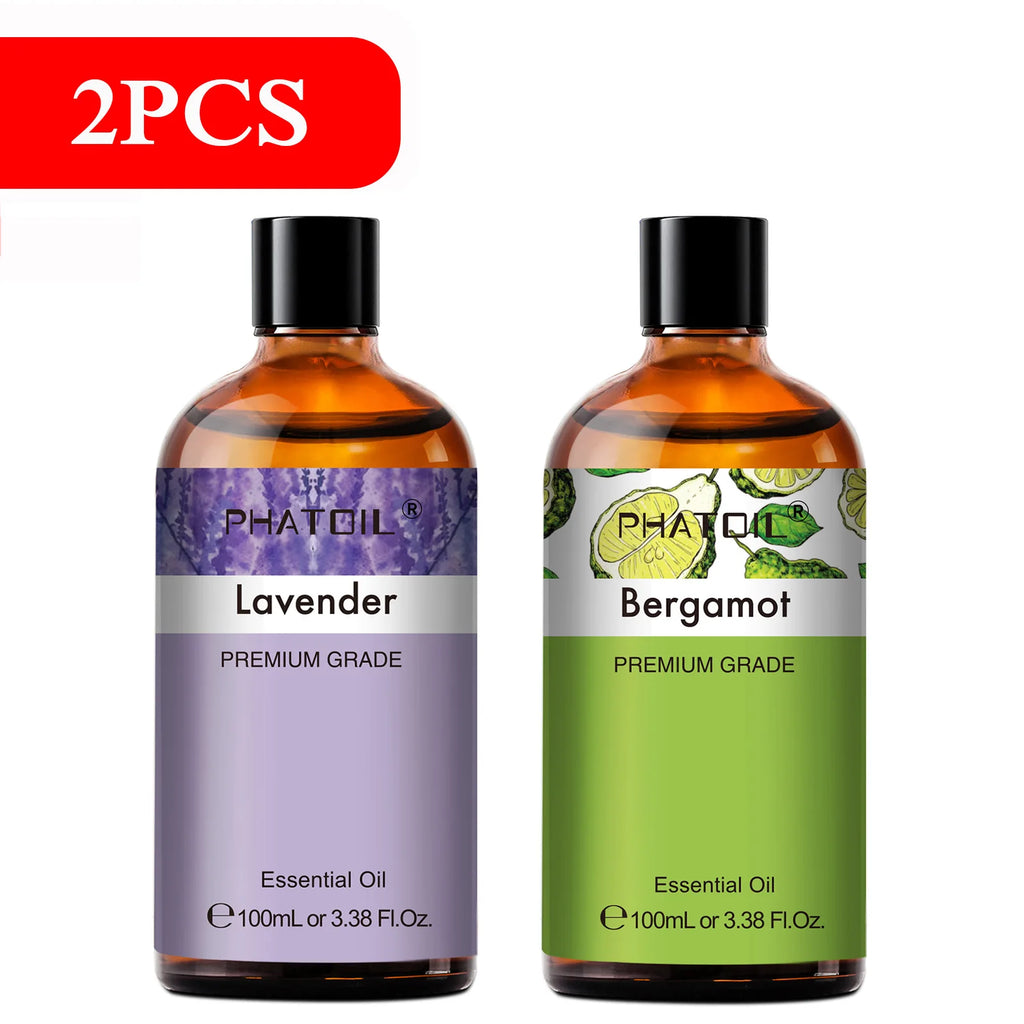 PHATOIL 100ml Pure Essential Oils – Lavender, Eucalyptus & More