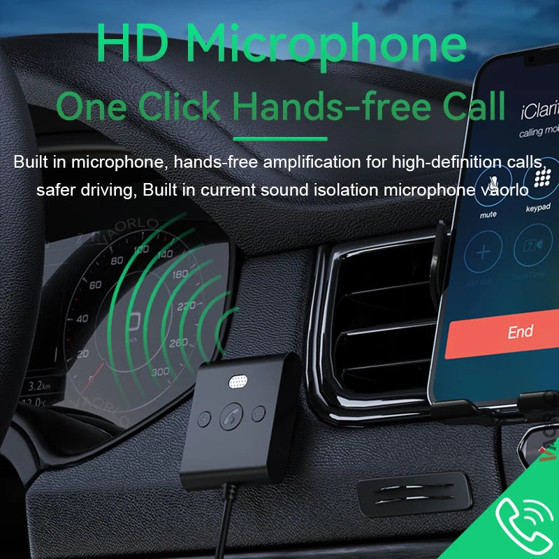 Bluetooth 5.4 Car Kit AUX Audio Receiver 3.5MM USB U-Disk Stereo Wireless Audio Adapter With Mic Handsfree Call Navigation Music Oasis Select