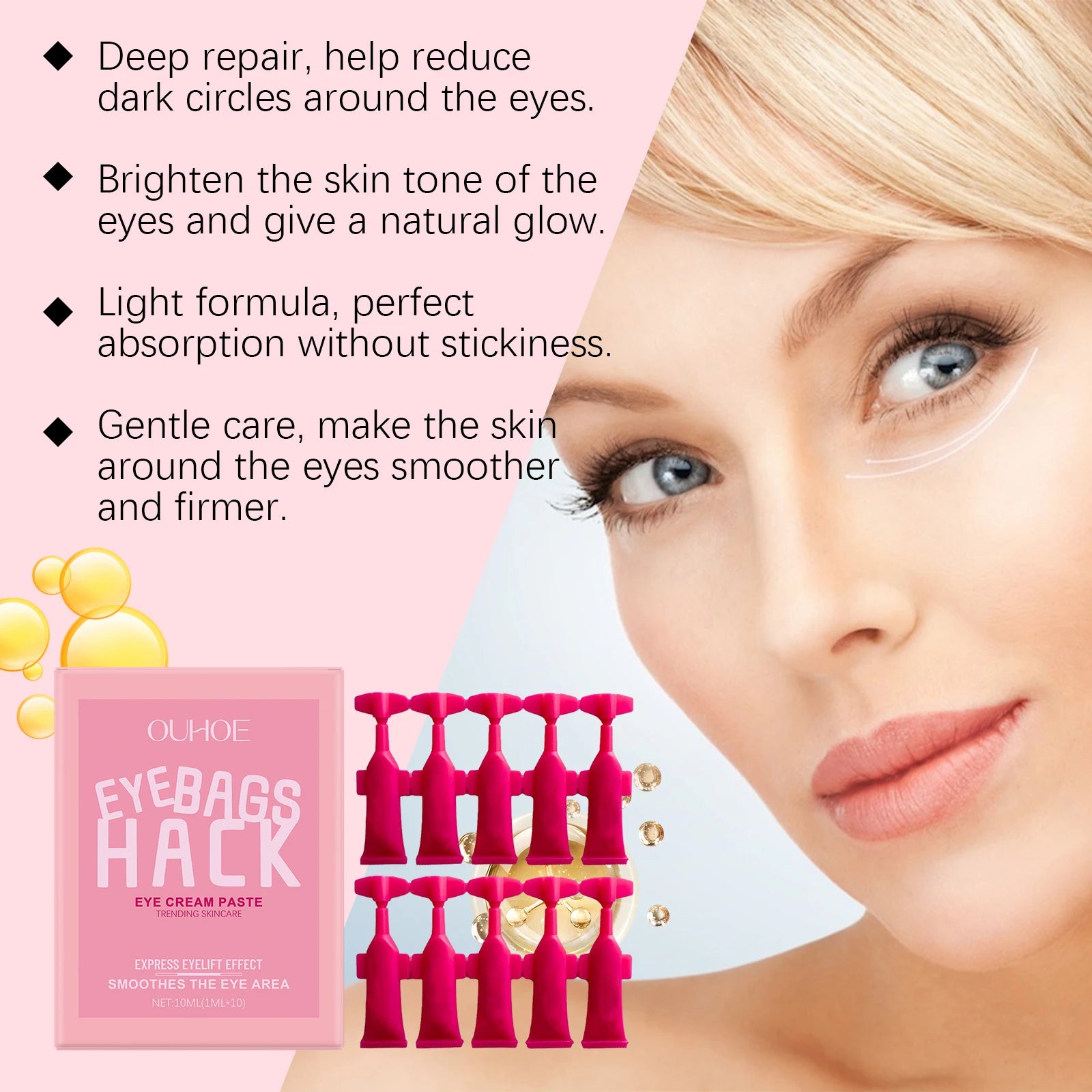 Ouhoe Firming Eye Cream – Anti-Wrinkle & Hydrating 10ml Anti-Aging Eye Cream Oasis Select